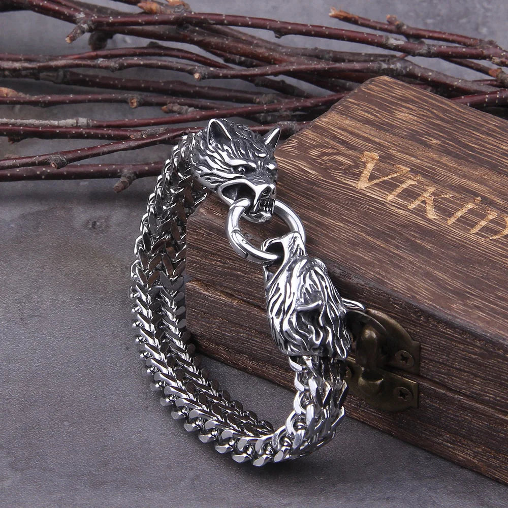 Fenrir's Bite Wolf Bracelets - Mythical Pieces Silver (With box) / 19cm (7.5")