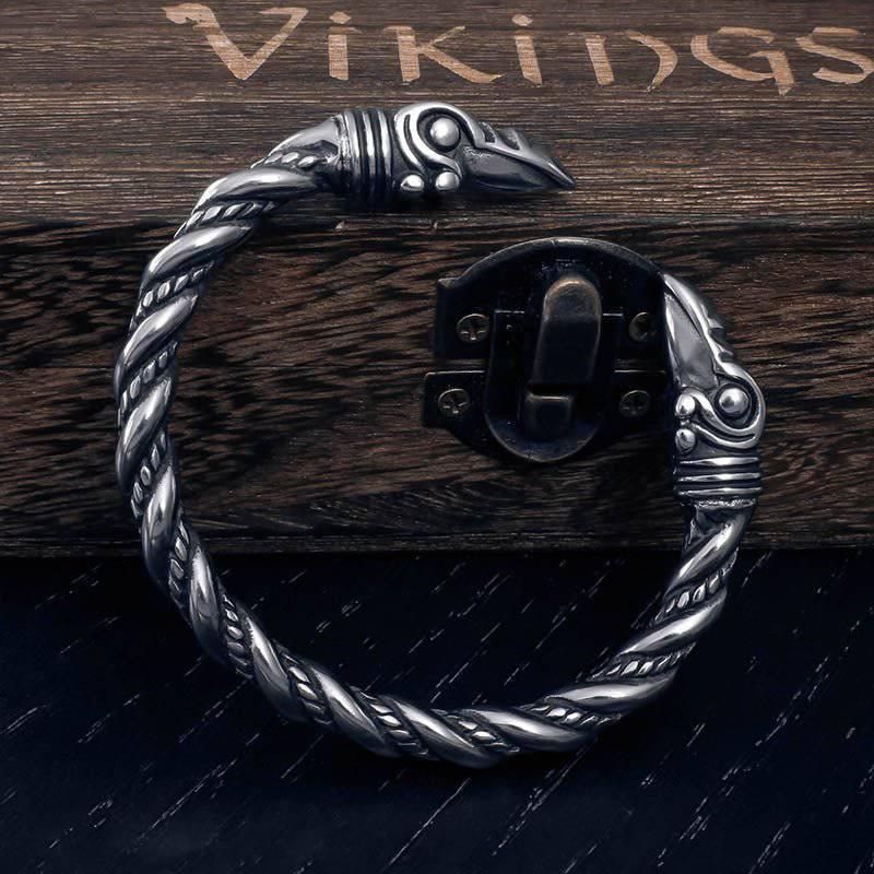Raven Head Torc Bracelet - Mythical Pieces