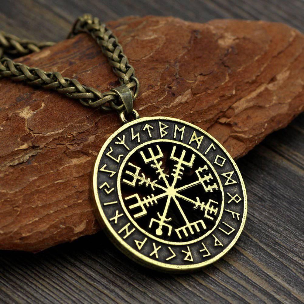 Vegvisir Compass Runic Amulet - Mythical Pieces Bronze